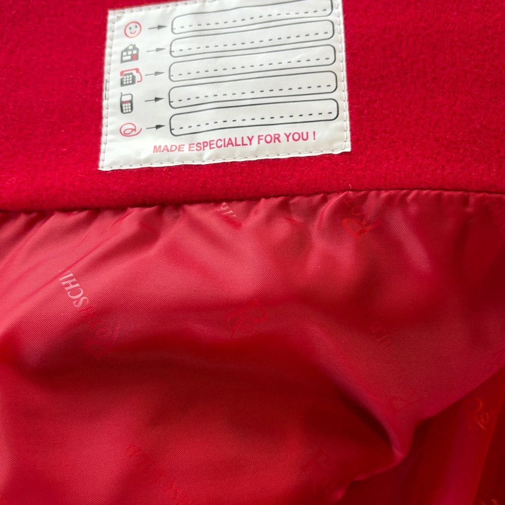 Rothschild Wool Velvet Hood Detail VTG Swing Peacoat Girls Sz 14 Scarlet Red NWT - Picture 8 of 16
